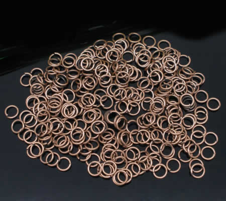 100x Roodkoper Open ring 6 mm