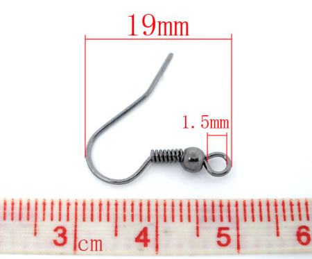 50x Oorbelhaakjes Donker Grijs (25 paar)