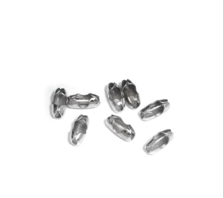 10 stuks ballchain connector donker Zilver