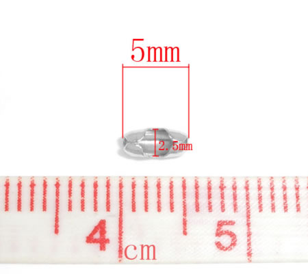 10 stuks ballchain connector donker Zilver