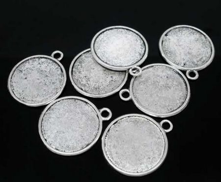 Donker zilveren bedelhanger 2-zijdig