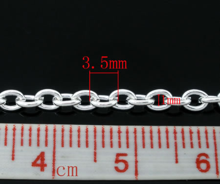 Ketting / Jasseron Licht Zilver Schakel 3.5 x 2.5 mm