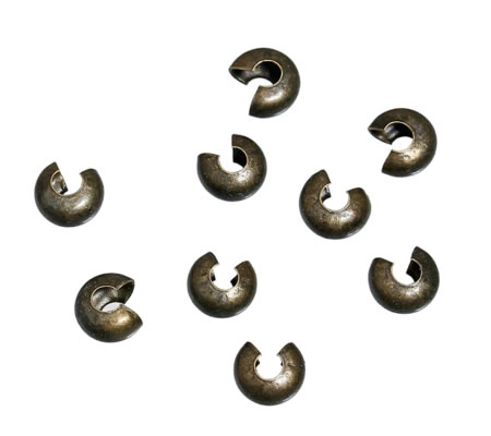 10 Afdekkralen voor knijpkraaltjes Brons