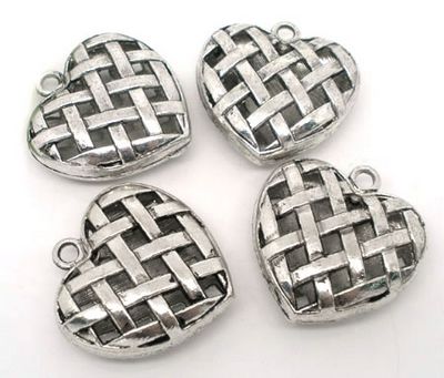 1x Hart Bedel Oud Zilver 36 mm