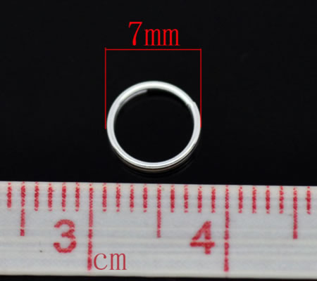 100x splitringen Licht Zilver 7 mm