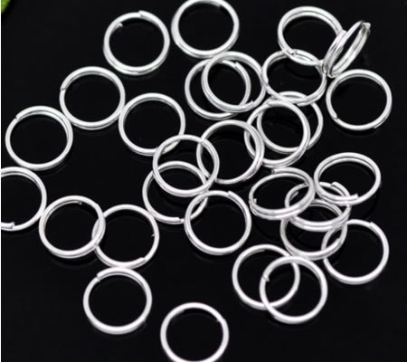 100x splitringen Licht Zilver 7 mm