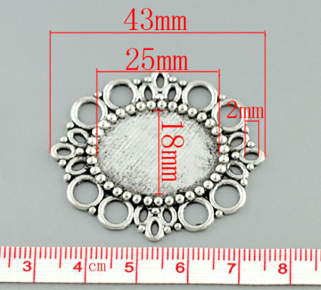 Cabochonhouder Donker Zilver