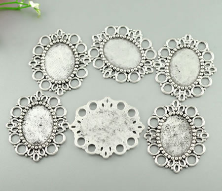 Cabochonhouder Donker Zilver