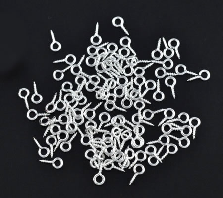 30 stuks schroefjes met oog lichtzilver