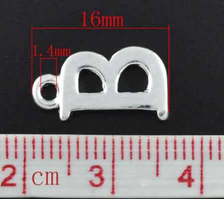 1x Bedel lichtzilver - letter "B"