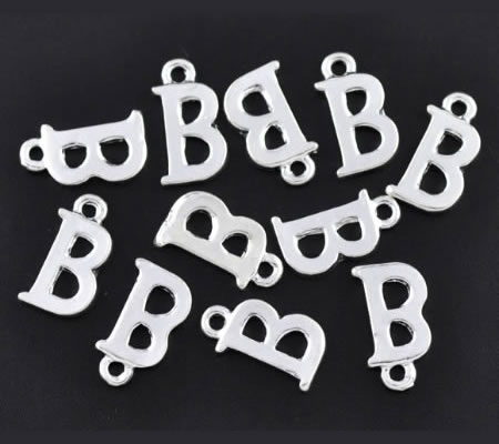 1x Bedel lichtzilver - letter "B"