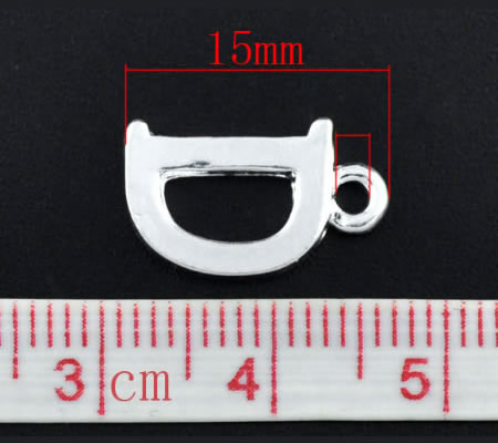 1x Bedel lichtzilver - letter "D"