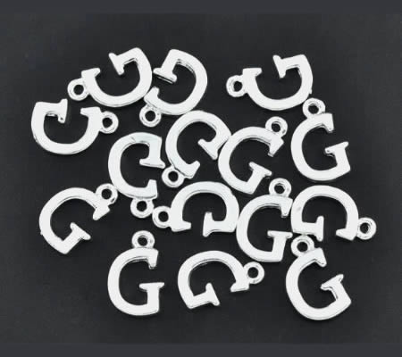 1x Bedel lichtzilver - letter "G"