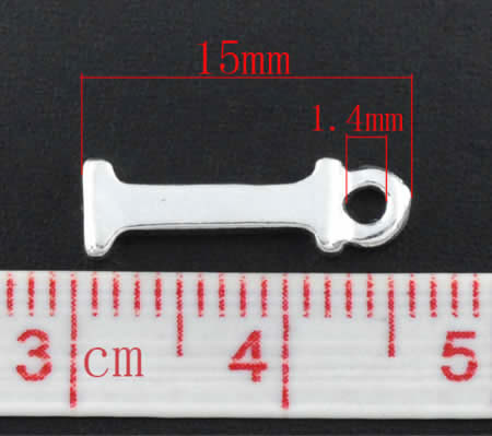 1x Bedel lichtzilver - letter "I"