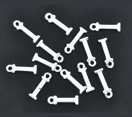 1x Bedel lichtzilver - letter "I"