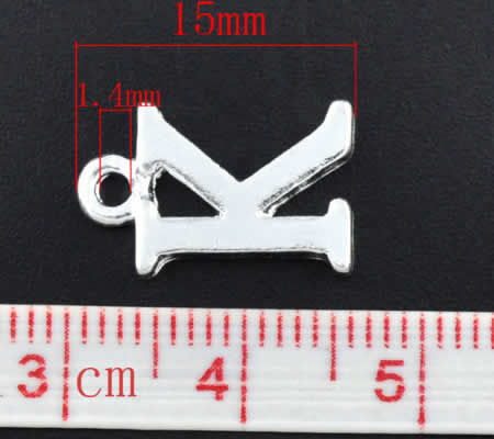 1x Bedel lichtzilver - letter "K"