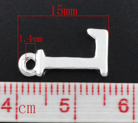 1x Bedel lichtzilver - letter "L"