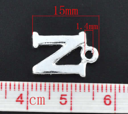 1x Bedel lichtzilver - letter "N"