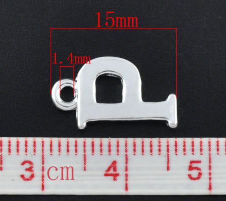 1x Bedel lichtzilver - letter "P"