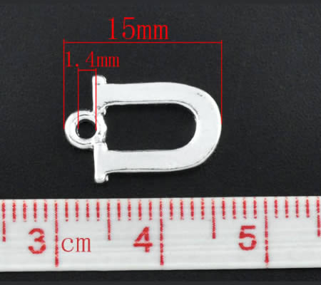 1x Bedel lichtzilver - letter "U"