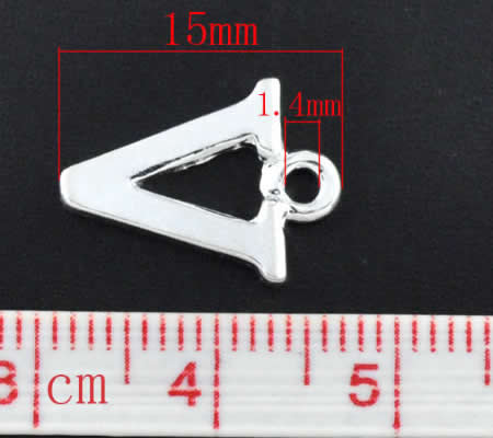 1x Bedel lichtzilver - letter "V"