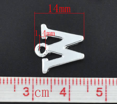 1x Bedel lichtzilver - letter "W"