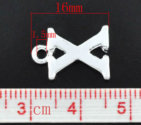 1x Bedel lichtzilver - letter "X"