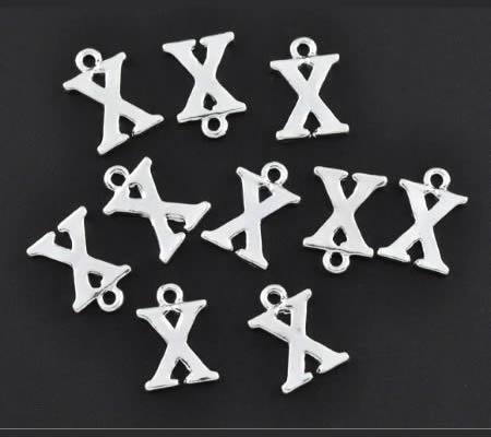 1x Bedel lichtzilver - letter "X"