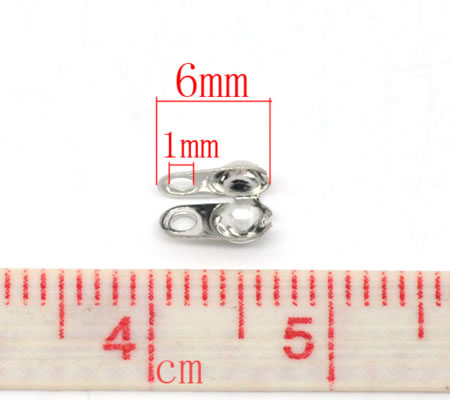 10 Kalotjes 6 x 4.5mm / Donker Zilver / RVS