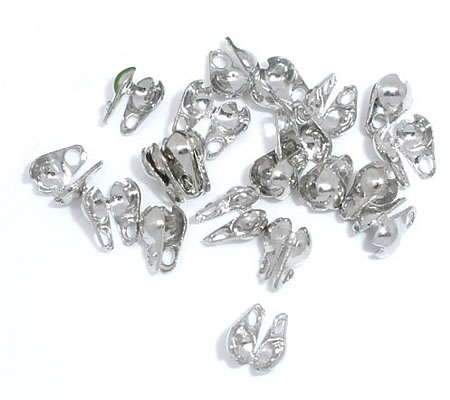 10 Kalotjes 6 x 4.5mm / Donker Zilver