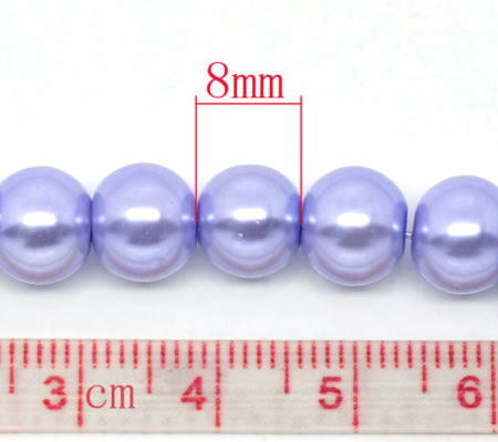 Snoertje Glasparel 8 mm Pastel Lila