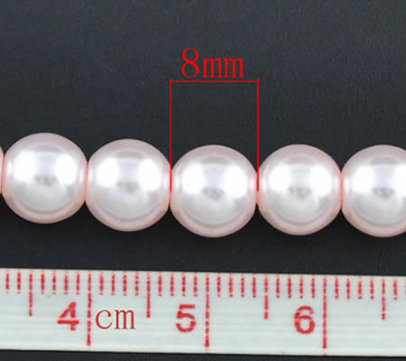 Snoertje Glasparel 8 mm Roze