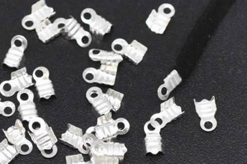 10 stuks koordklem Lichtzilver 6.3 x 3.7 mm