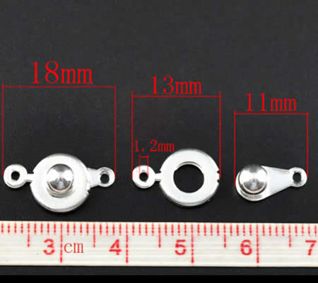 5x licht zilver klikslotjes