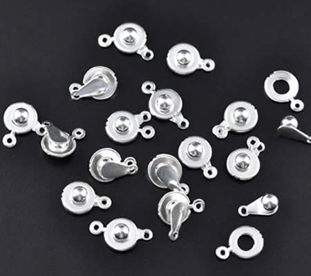 5x licht zilver klikslotjes