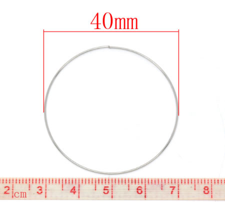 10 loops memorywire 4 cm Donker Zilver 0.8 dik