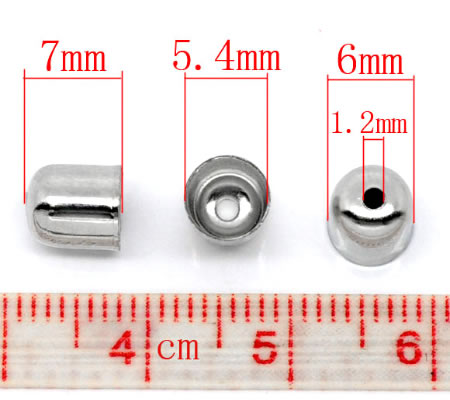 4x Kralen Kapjes Donker Zilver 7mm