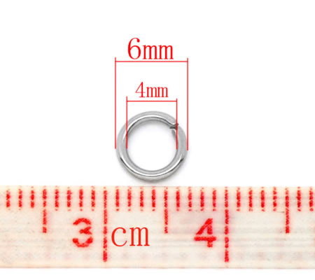100x roestvrijstalen (304) open ring 6 mm