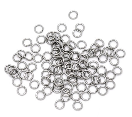 100x roestvrijstalen (304) open ring 6 mm