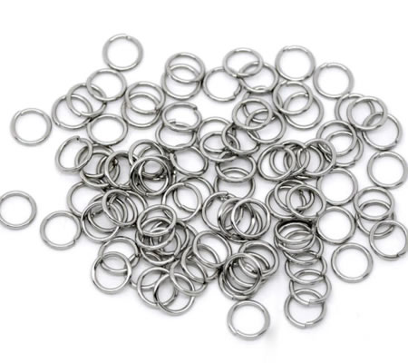 50x roestvrijstalen open ring 8 mm