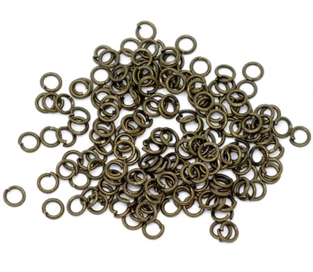 250 stuks open ring brons 4 mm