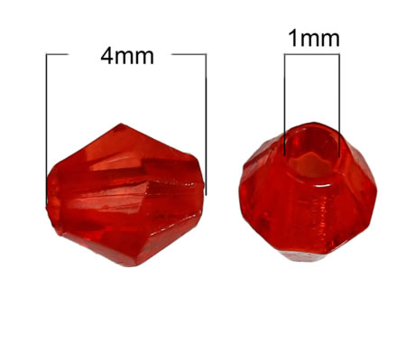 250x Mix Acryl Bicone 4 mm