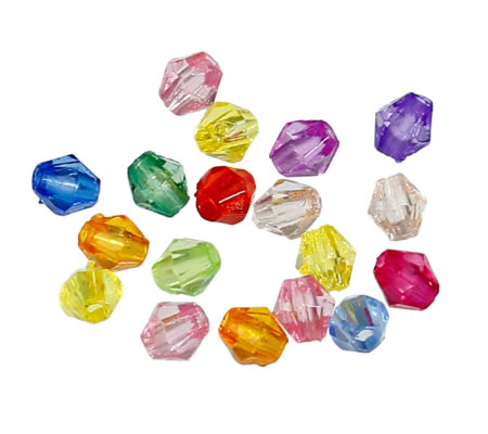 250x Mix Acryl Bicone 4 mm