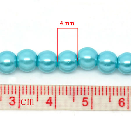 Snoertje Glasparels 4 mm Turquoise