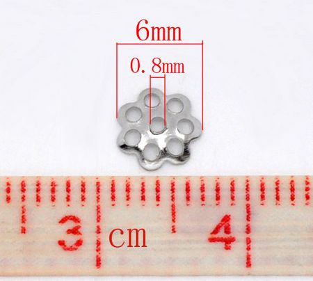 100x Kralenkapjes Donkerzilver (dun) 6 mm