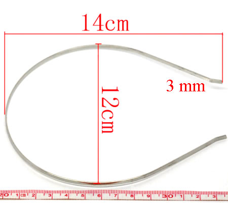 Diadeem Metaal 3 mm breed Donker Zilver