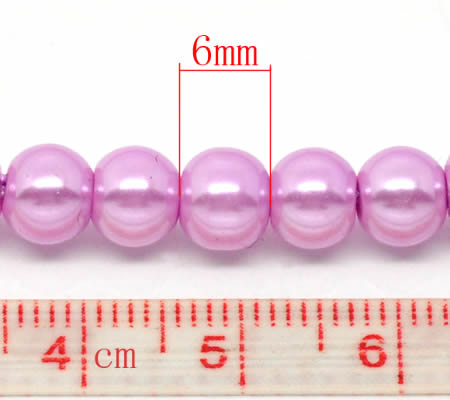 Snoertje Glasparel 6 mm Lila/Roze