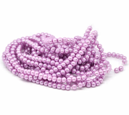 Snoertje Glasparel 6 mm Lila/Roze