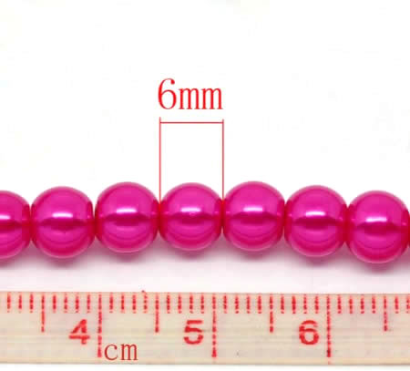 Snoertje Glasparel 6 mm fuchsia