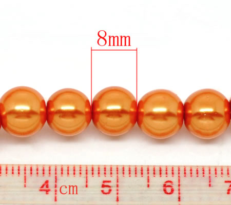 Snoertje Glasparel 8 mm Oranje